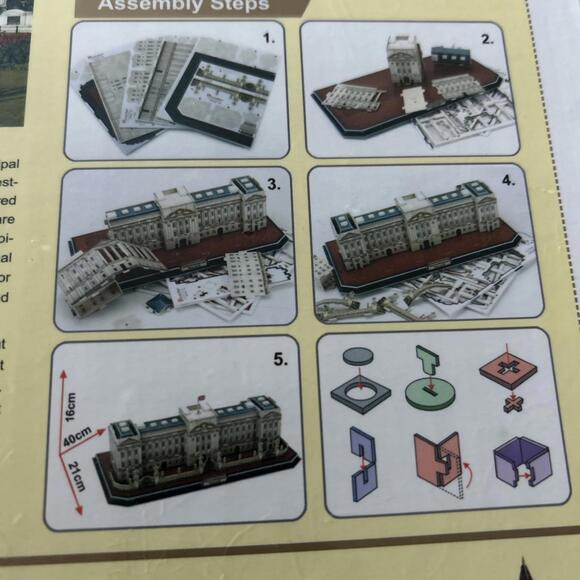 Buckingham Palace 72pc 3D CubicFun Architecture Model Puzzle Kit New Sealed - Picture 3 of 7